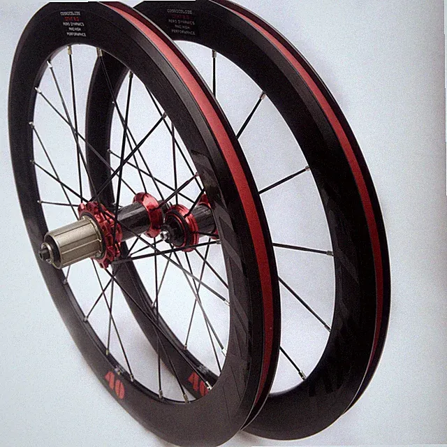 20 In Foldable Bicycle Wheelset Open Caliper Carbon Fiber Hub V /C Brake Wheels