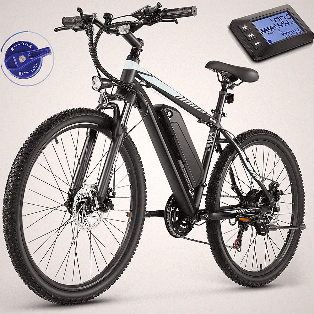 26" Electric Bike 21 Speed Bicycle MTB 500W 48V Commuter Ebike w/LCD Lockable US