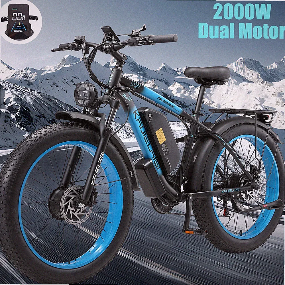 26" Fat Tire E-Bike Peak 4000W Dual Motor 48V 23Ah Electric Bicycle for adult UL