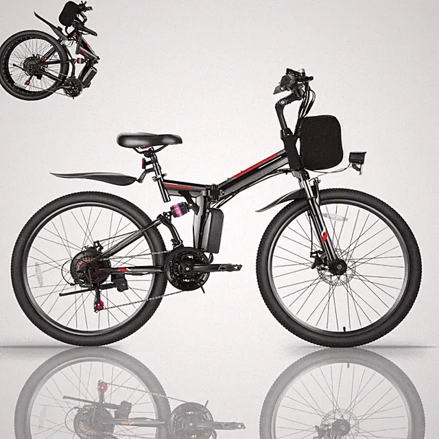 26" Foldable Electric Mountain Bike 500W 48V Commuter Bicycle 21 Speed E-Bike US