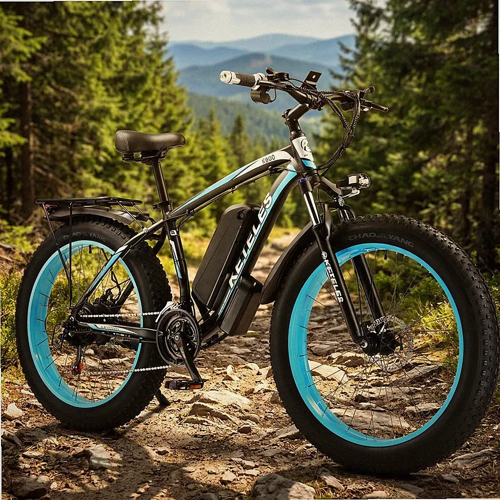 27MPH Electric Bicycle 1000W Motor 26" FatTire 21Speed 48V/15Ah E-Bike for adult