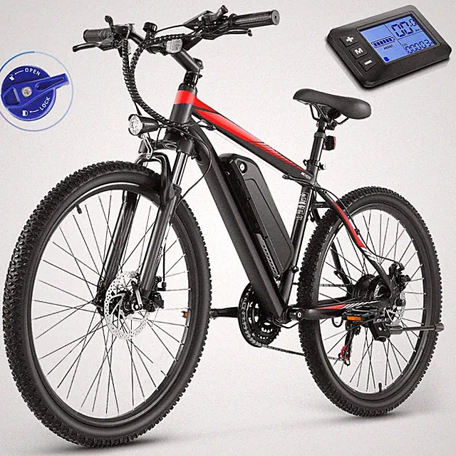 500W 48V Electric Bike 21-Speed Gears e Bike 26" Mountain Bicycle w/LCD Lockable