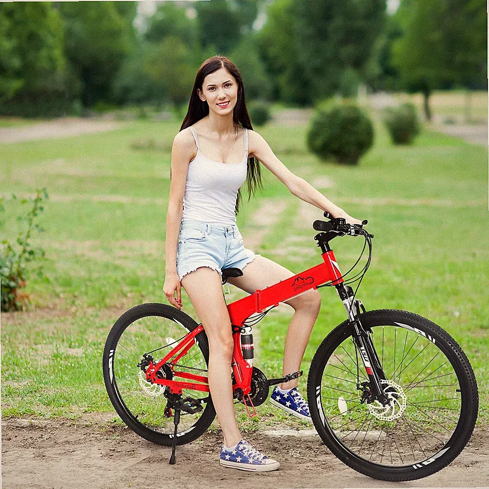Folding 21 Speeds MTB 26" Riding Mountain Bike Cycling Trail Road Bicycle
